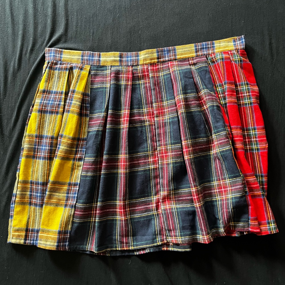multi plaid skirt